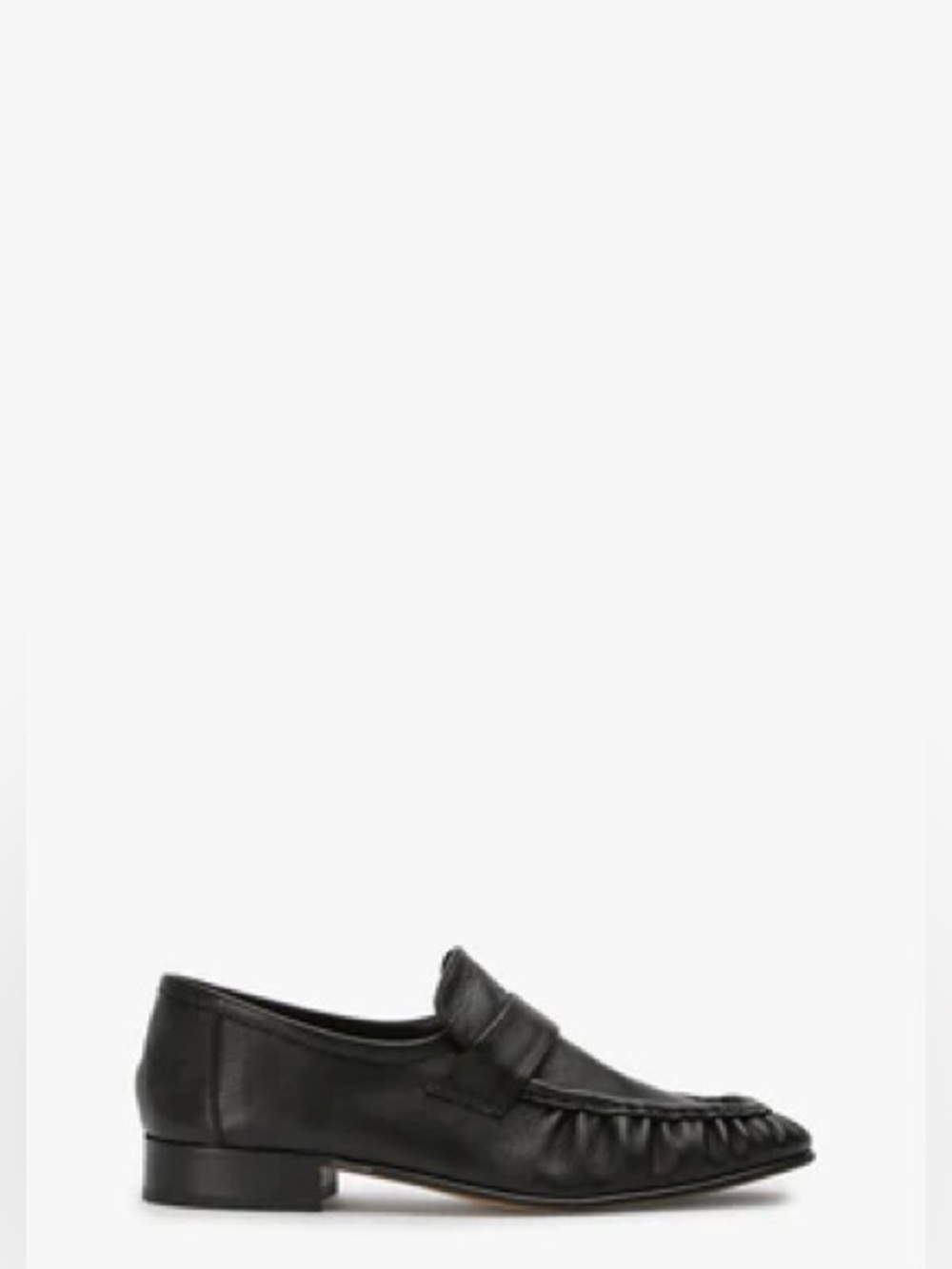 EUC TONY BIANCO Black Leather Gatsby Venice 8.5 Loafers Ruching